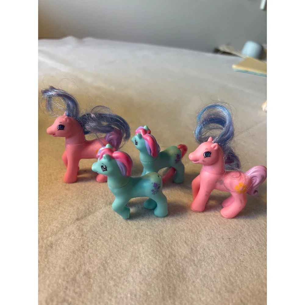Vintage My Little Pony‎ Mini Horses Lot Pink Blue Hasbro 1996 McDonald's